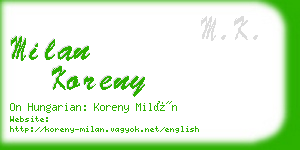 milan koreny business card